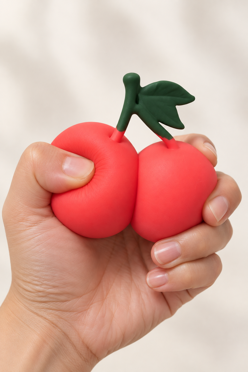 Hand drückt Kirsch Squish – Slow Rise zusammen