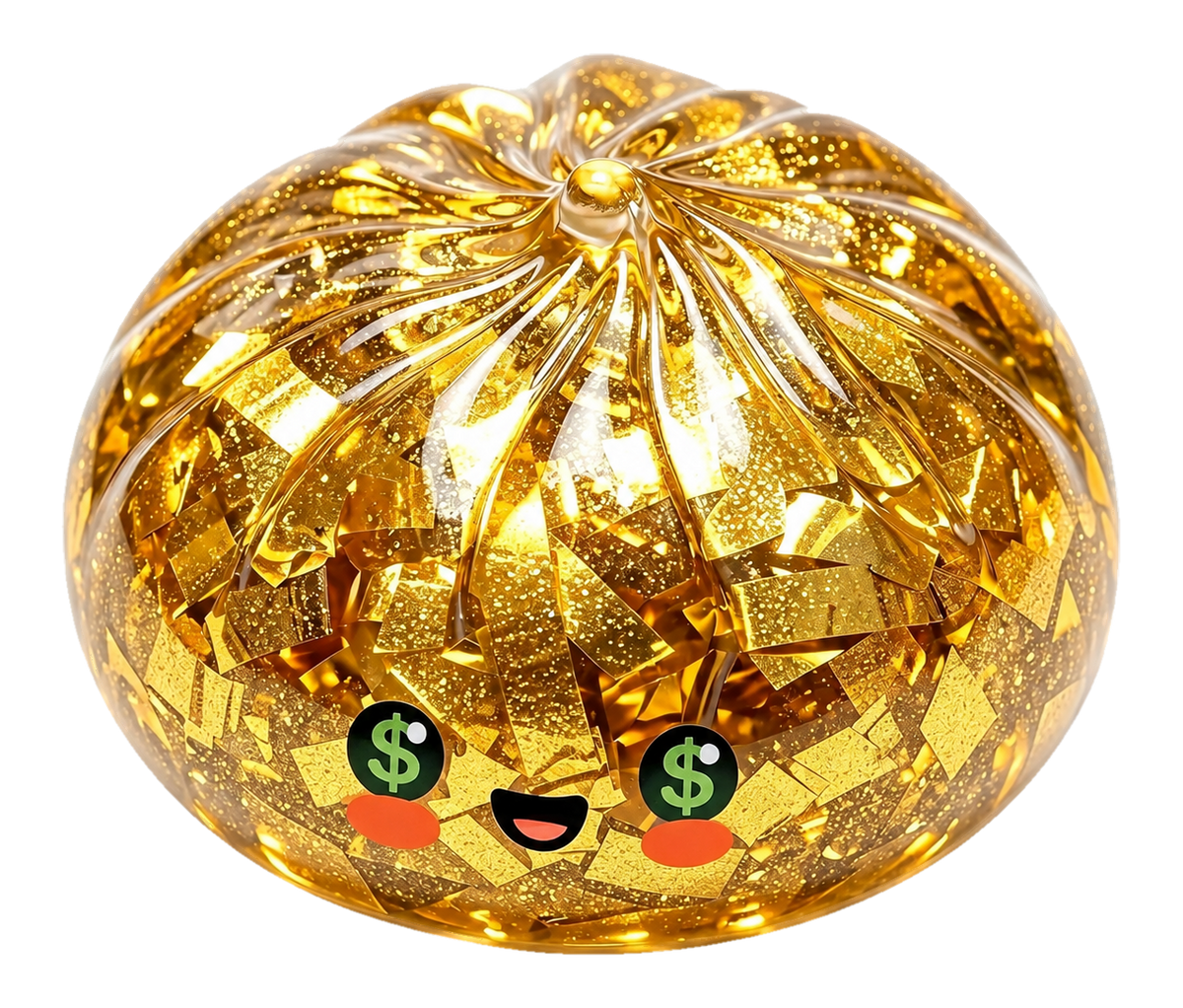 Glitzer-Dumpling Squishy – Slow Rise – Weiß · Gefleckt